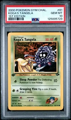 2000 POKEMON GYM CHALLENGE 1ST EDITION #81 KOGA'S TANGELA PSA 10 - Image 1