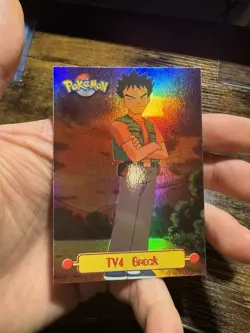 Pokemon Topps, TV4 Brock, Foil, Blue Logo - Image 1