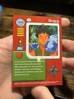 Pokemon Topps, TV4 Brock, Foil, Blue Logo - Image 2
