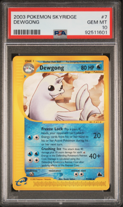 PSA 10 - Dewgong #7 Rare Skyridge Pokemon Non Holo Vintage 2003 Gem Mint - Image 1
