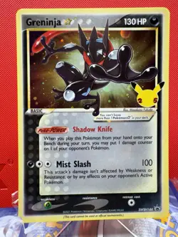Pokemon Greninja Gold Star 1.5 SWIRLS | LP SWSH144 Holo Celebrations #423 - Image 1