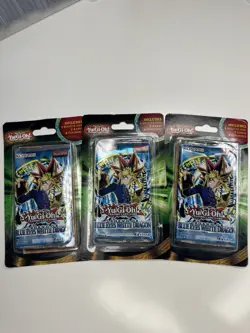 QTY 3 sealed Yu-Gi-Oh TCG Legend of Blue Eyes White Dragon Blister Booster Pack - Image 1
