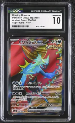 CGC GEM MINT 10 Roaring Moon ex 054/066 RR Ancient Roar sv4K Pokemon Card Slab - Image 1