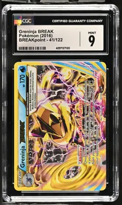 CGC Graded 9 Mint Greninja BREAK 41/122 BREAKpoint Pokemon Card - Image 1