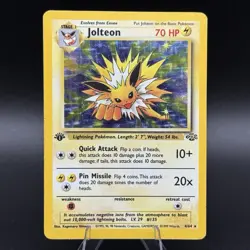 1999 Pokemon TCG Jolteon Jungle Holo 1st Edition Rare Card 4/64 WOTC - Image 1