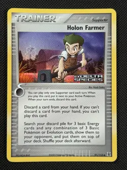 Holon Farmer 91/113 STAMPED Pokemon Card EX Delta Species Reverse Holo Uncommon - Image 1