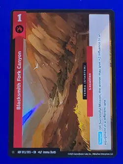 2025 MetaZoo ADF FIRE 013/015 BLACKSMITH FORK CANYON Alpha Promo Pack Foil Card - Image 2