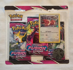 Pokemon TCG Fusion Strike Eevee Promo Card Triple Blister, New Sealed - Image 1