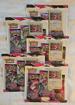 Pokemon TCG Fusion Strike Eevee Promo Card Triple Blister, New Sealed - Image 3