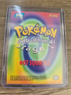 1999 Topps First Movie Edition Squirtle E7 Rainbow Foil Card 1st Print Blue Logo - Image 2