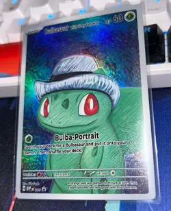 Fan Made Bulbasaur Portrait Card - Bulbasaur with Grey Felt Hat - Holo Art - Image 2