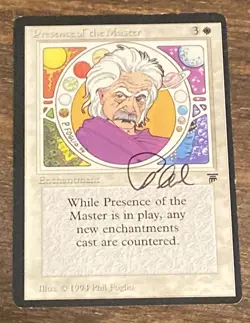 Presence Of The Master Legends Signed Auto Phil Foglio MtG Magic the Gathering - Image 1