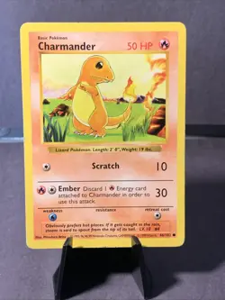 Pokemon TCG Charmander #46/102 Base Set Shadowless Common WOTC 1999 VTG LP - Image 1