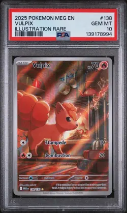 2025 POKEMON MEG EN-MEGA EVOLUTION ILLUSTRATION RARE #138 VULPIX PSA 10 - Image 1