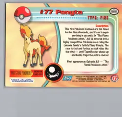 Ponyta | #77 Foil Blue Logo | Topps: TV Animation (2000) | Moderately Played - Image 2