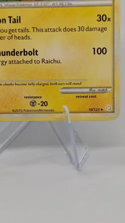 Raichu (10/123) Pokemon HeartGold & SoulSilver - Cracked Ice Holo Rare -TCG [LP] - Image 3