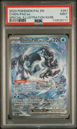PSA 9 Mint Chien-Pao ex 261 Special Illustration Rare - Pokemon PAL SV02 - Image 1