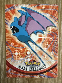 Zubat 41 Pokemon Topps Series 1 TV Animation Edition Red Logo Non-Holo MP - Image 1