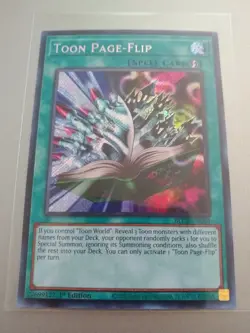 YU-GI-OH! Toon Page-Flip. BLCR-EN068. 1st Edition Secret Rare. TCG CCG Yugioh - Image 1
