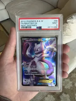 Pokemon Mewtwo EX TCG Full Art Ultra Rare Card Next Destinies PSA 9 - Image 1