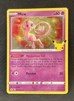 Pokemon Mew Celebrations Holo Rare Card 011/025 2021 TCG - Image 5