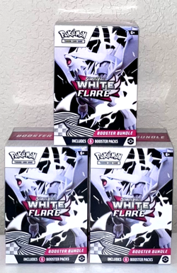 Pokemon TCG: Scarlet & Violet White Flare Booster Bundle NEW SEALED LOT OF 3 - Image 1