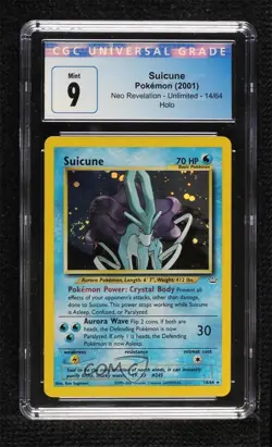 Suicune Holo Pokemon Neo Revelation CGC 9 Mint 2001 - Image 1