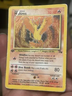 Moltres 12/62 Holo - Fossil 1st Edition - Pokemon TCG - Image 2