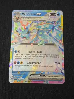 Vaporeon ex 023/131 Sv: Prismatic Evolutions Double Rare Holo Pokemon TCG NM - Image 1