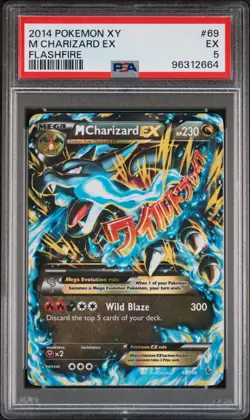 2014 POKEMON XY FLASHFIRE #69 M CHARIZARD EX PSA 5 - Image 1