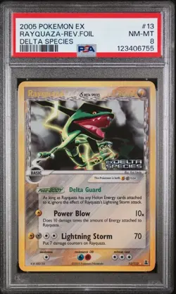 Pokemon Rayquaza 2005 EX Delta Species Reverse Holo Rare #13 PSA 8 🔥New Cert🔥 - Image 1