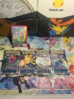 Silver Tempest x4 Packs - Pokemon Full Art Set SWSH Sealed Booster Pack Lot - Image 1
