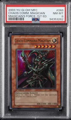 2003 YU-GI-OH! MFC-MAGICIAN'S FORCE 1ST ED #068 CHAOS COMMAND MAGICIAN PSA 8 - Image 1