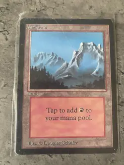 Rare Vintage Mountain Beta Basic Land MAGIC THE GATHERING 1993 - Image 1