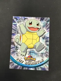 SQUIRTLE #07 - BLACK Logo - Non-Holo - SERIES 1 - TOPPS POKEMON CARD - Image 1