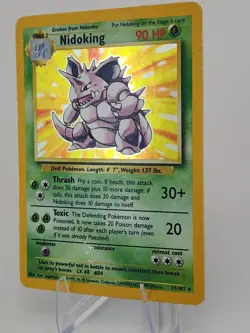 Pokemon TCG Nidoking Card 11/102 Vintage Base Set Holo Rare LP - Image 5
