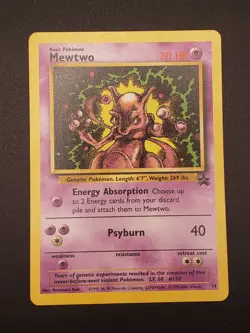 Mewtwo Black Star Promo - Non-Holo 14 - WOTC - VINTAGE CARD Pokemon TCG #14 MP - Image 1