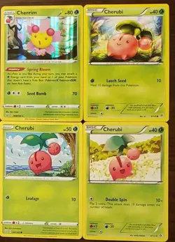 (4x) CHERRIM CHERUBI Pokemon Cards Collection Set Deck Building GRASS - Image 1