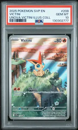 2025 POKEMON SVP PROMO UNOVA VICTINI ILLUSTRATION COLLECTION #208 VICTINI PSA 10 - Image 1