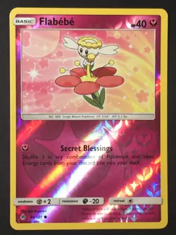 Pokemon TCG Flabebe 84/131 Reverse Holo Common SM Forbidden Light LP - Image 1