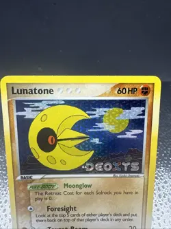 Pokemon Lunatone #36/107 Reverse Holo Uncommon - 2005 EX Deoxys - NM to MT Cond. - Image 3