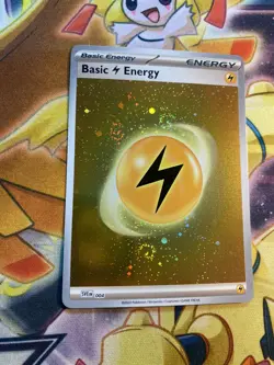 Pokemon - Basic Lightning Energy 004 SV 151 Cosmo Holo Near Mint 3 Swirls - Image 1