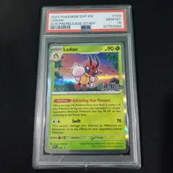 2024 Pokemon: LEDIAN SVP 133 - [STAFF] [Stellar Crown] - Prerelease - PSA 10 ?? - Image 1