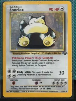 Pokemon TCG Snorlax Jungle 11/64 Holo Unlimited Holo Rare MP/HP - Image 1