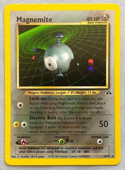 Pokemon Magnemite #26/75 Non-Holo Rare - 2001 Unlimited Neo Discovery - NM to MT - Image 1
