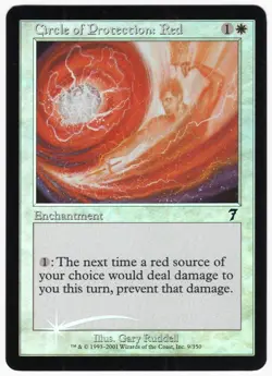 Circle of Protection: Red 2001 MTG Core Set 7th Edition FOIL Enchantment NM AZ1 - Image 1