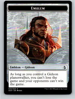 Magic the Gathering Gideon of the Trials Emblem Zombie Token Amonkhet MTG - Image 1