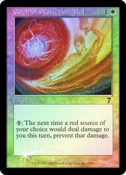7th Edition MTG FOIL Circle of Protection: Red Magic - Image 1