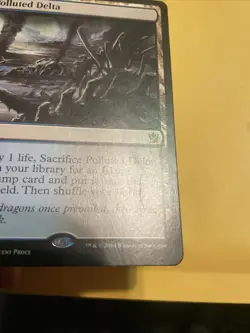 Polluted Delta Khans of Tarkir MTG Heavily Played Crease In Text Box See Pic - Image 2