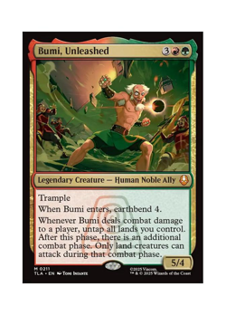 Magic the Gathering MTG TLA Bumi, Unleashed 211 Regular Near Mint - Image 1